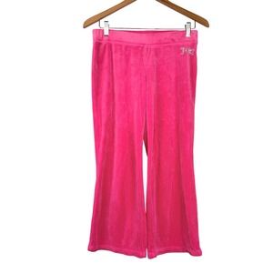 Juicy Couture Velour Pants Womens Small Pink Rhinestone Logo McBling